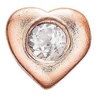 Christina Collect rosa forgyldt 925 sterling sølv Topaz Heart Lille rosa forgyldt hjerte med hvid topaz, model 603-R1